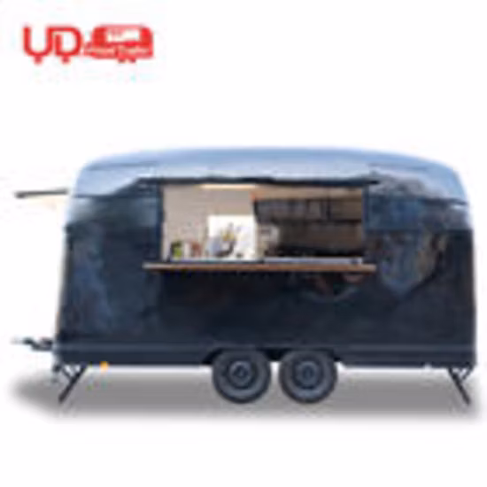 Camion per alimenti airstream in acciaio inossidabile, rimorchio per alimenti airstream per catering standard UE